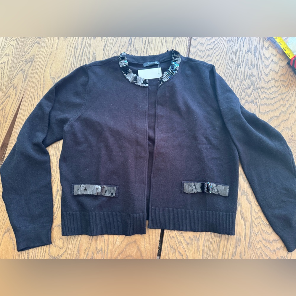 Ann Taylor Black Sweater with Sequin Detail